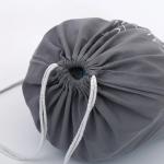 Fashionable Gray Cotton Canvas Drawstring Bag For Packing And Shopping