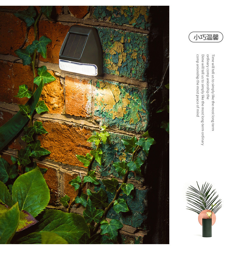 Solar Powered Fence Wall Lights Garden Lamp Step Path Decking Outdoor 2LED Solar Fence Light