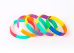 Segmented Sports Silicone Wristbands Debossed In Fill Colors For Women Men