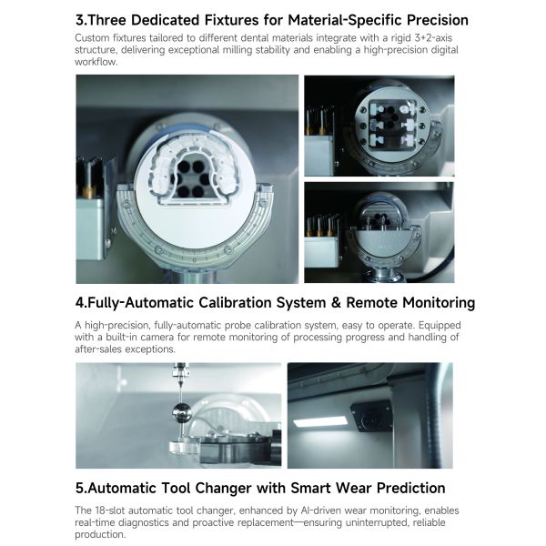 8Pro 5-Axis Dry Wet Dental Milling Machine 3.7kW for Zirconia Blocks
