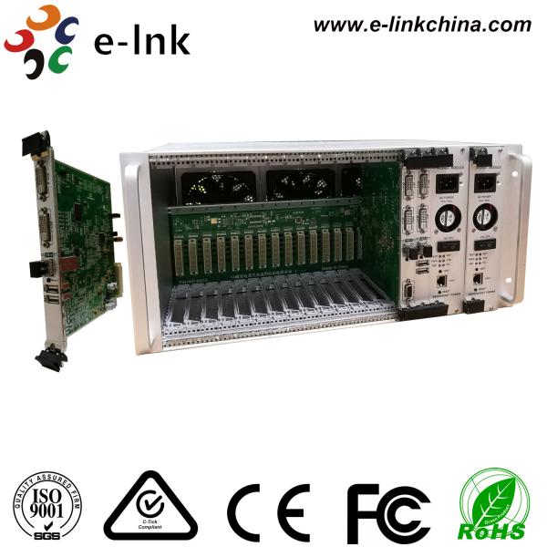 5U 16 Slot Rack Mount Card DVI Video To Fiber Converter 4K With Two - Year