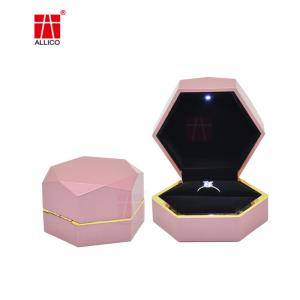 Wholesale Ring Display Cardboard Jewelry Gift Box 6.5*6.3*4cm with LED Premium Light from china suppliers