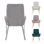 NO Folded OEM Velvet Dining Room Chairs Stainless Steel Metal Legs Dining Chairs