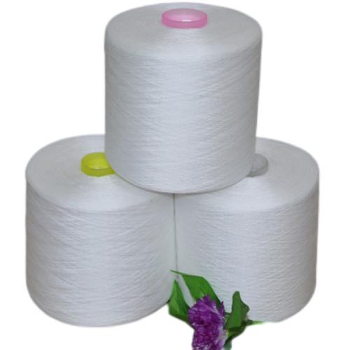 Raw White 60s/2, 80s/2 100% Polyester Core Spun Yarn For Garments Fashionable