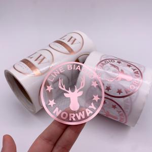 Wholesale OEM Anti Ultraviolet Transparent PVC Vinyl Sticker With Rose Gold Foil Stamping from china suppliers