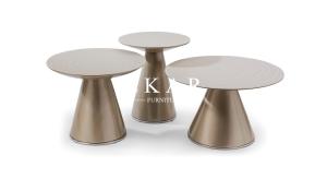 Wholesale Modern Designs Stainless Steel Base Wood Frame Small Round Coffee Table from china suppliers