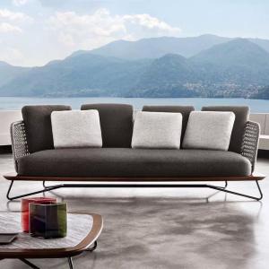 Wholesale Nordic outdoor sofa, courtyard teak rattan sofa set, villa wicker sofa, open-air garden outdoor furniture from china suppliers