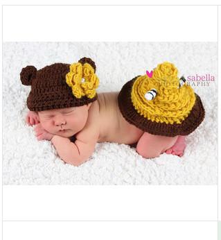 brown Small raccoon Photography Prop Crochet Hats Animal Hat Cap animal costume