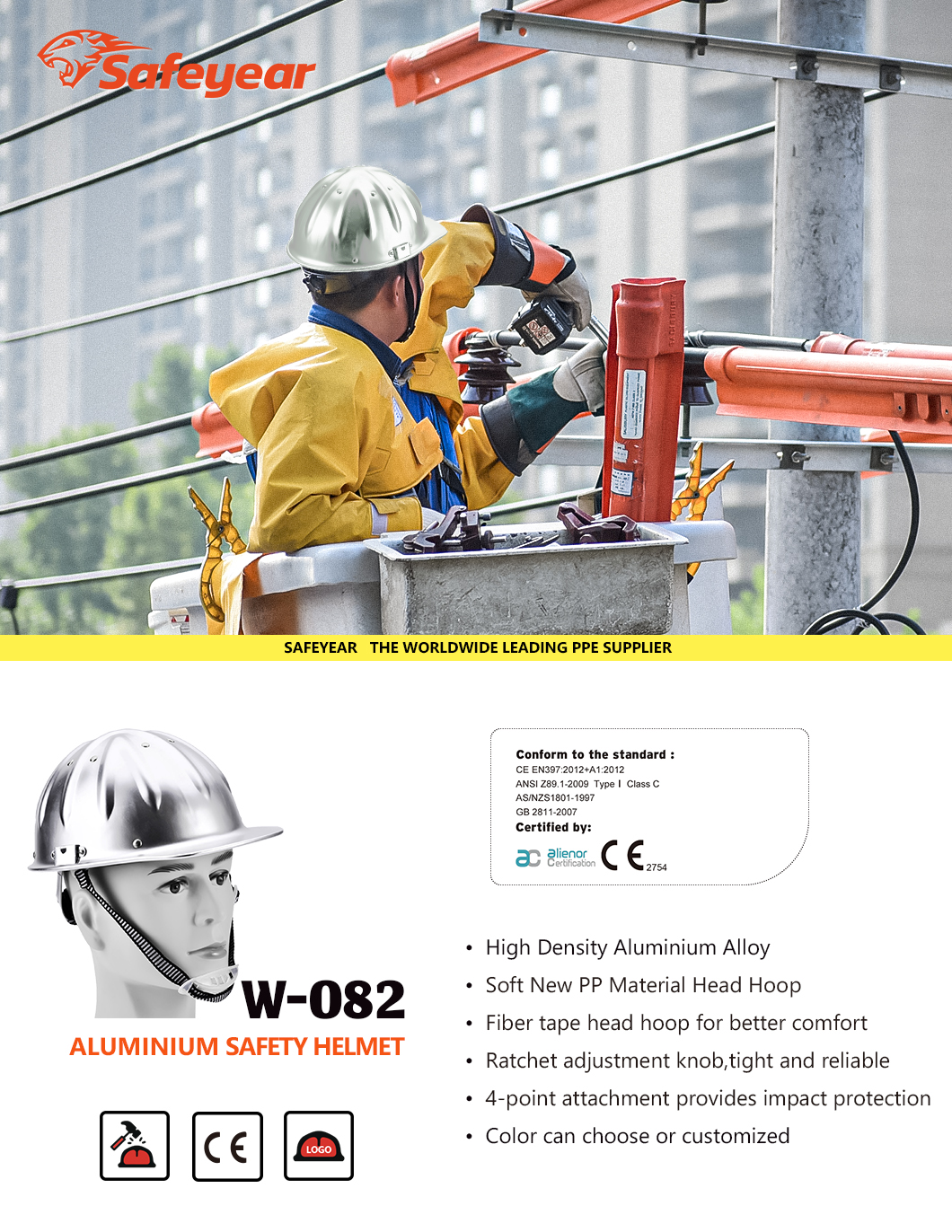 4 Points Metal Shell Silver Lightweight Safety Helmet For Electrical Work OEM