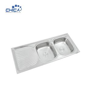Wholesale CH10050E Stainless Steel Press Kitchen Sinks Double Bowl Kitchen Sink from china suppliers