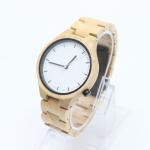 Quartz Maple Wooden Wrist Watch , Female Wooden Watches Light Yellow