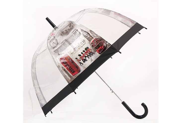 Popular Beard Picture Printing Transparent Rain Umbrella Metal Shaft Ribs