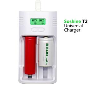 Wholesale Soshine T2 LCD charger for Li-ion Ni-MH LiFePO4 26650 18650 14500 16340 C AA AAA batteries from china suppliers