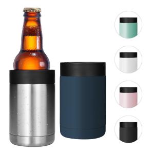 Wholesale 380ML Personalized Double Wall Stainless Steel Vacuum Flask Keep Cold Insulated Beer Cooler Holder Fits All 16OZ Slim Cans Easy To Use from china suppliers