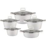 Multifunction 10pcs Black / White Cooking Pot Set Aluminum Non Stick