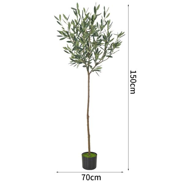 150cm Artificial Olive Tree No Light Potted Plants Room Decor Evergreen In 4