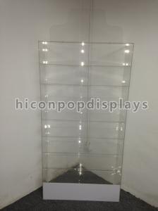 Wholesale Flooring Large Pure Transparent Acrylic Cosmetics Display Cases With Shelves from china suppliers
