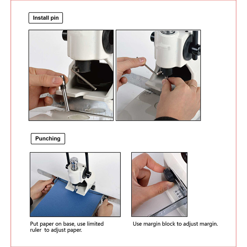 Single Round Hole 8mm 300 Sheets Automatic Paper Punching Machine For Notebook