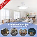 Retractable Smart LED Ceiling Fan Light , Quiet DC Motor Fan Light