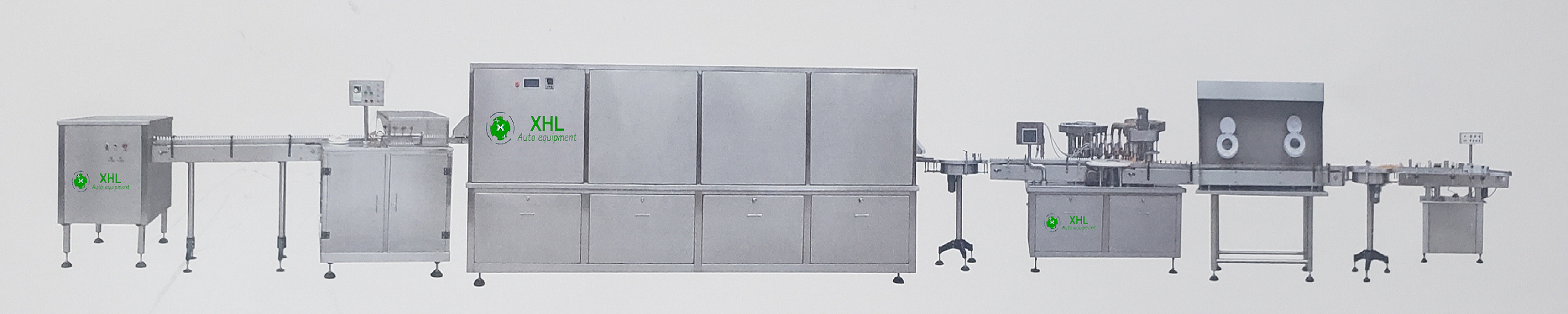 XHL-YG Eyedrop Flat & Round Bottles Unscrambling, Rinsing, Drying & Sterilizing, Filling, Capping Production Line
