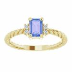 Gem Stone King 925 Sterling Silver Blue Tanzanite and White Topaz Women's 3