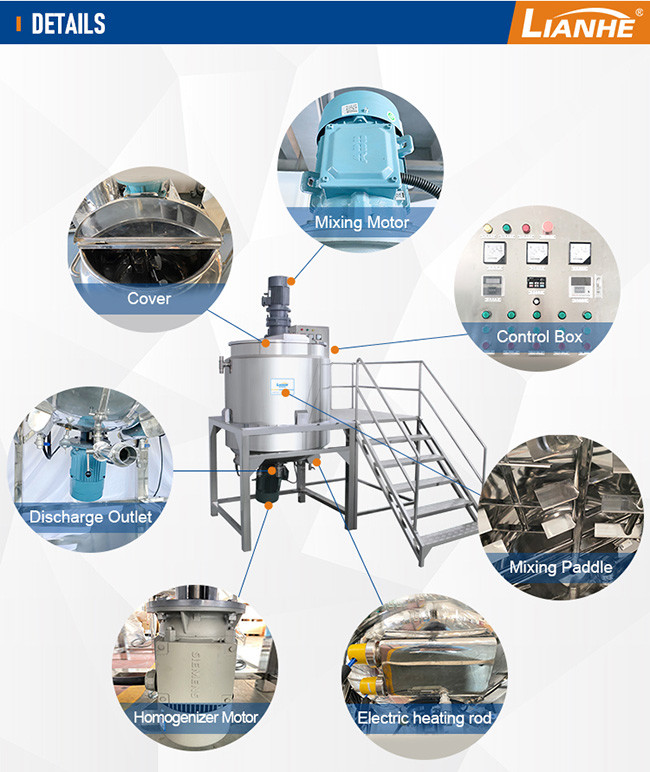 SUS316L 2.2KW Homogenizer Emulsifier Mixer For Hand Sanitizer Making