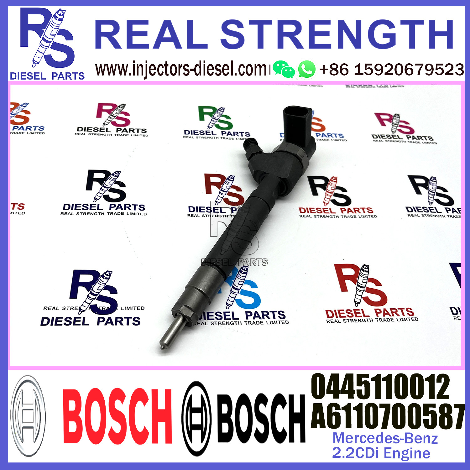 Diesel Fuel Common Rail Injector 0445110012 A6110700587 0445110011 A6110700487 For Mercedes-Benz 2.2CDi Engine