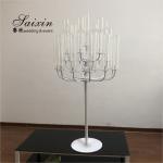 ZT-361B Gorgeous strong 25 arms black metal candle holder for wedding decoration