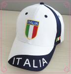 Flat Embroidering Logo White Baseball Cap , Blue Eyelets Buckle Closure Summer
