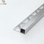 Square Closed Shape Aluminium Tile Trim Silver 2.5 Meters Length