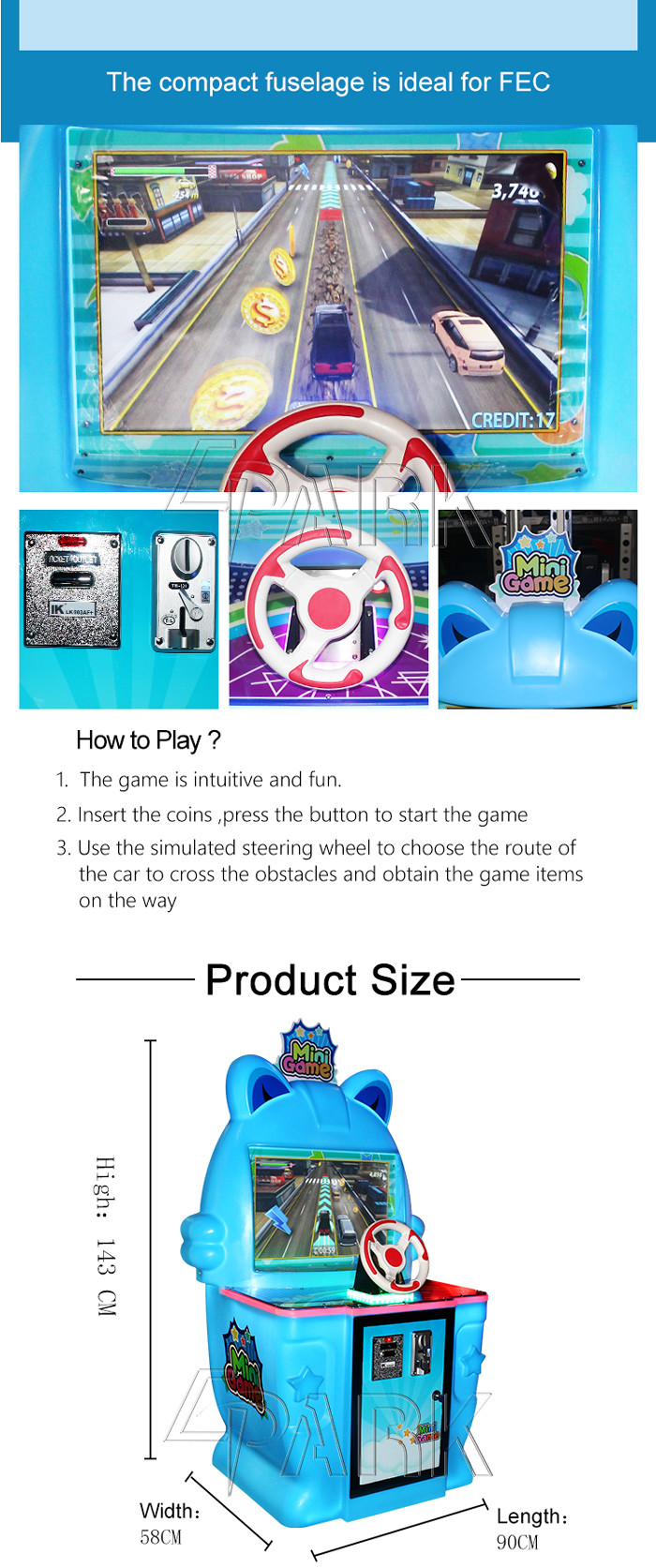 Speed And Furious Racing Arcade Game Machine 180W Indoor for Kids