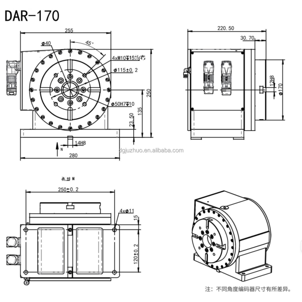 High Rigidity Direct Drive Torque Motor Rotary Table 4th Axis Horizontal