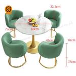 Waterproof Modern Restaurant Table Round Marble Dining Table Set