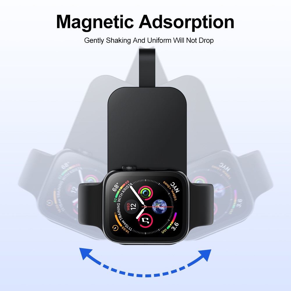 Black/White Compact Design Wireless Watch Charger Power Bank Charging Up to 2-8mm in Retail Box