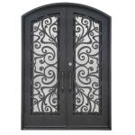 Luxury Main Wrought Iron Security Door , Exterior Metal Entrance Door