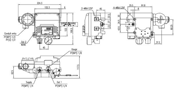 Ex D II CT6 Explosion Proof Orifice Electropneumatic Positioner
