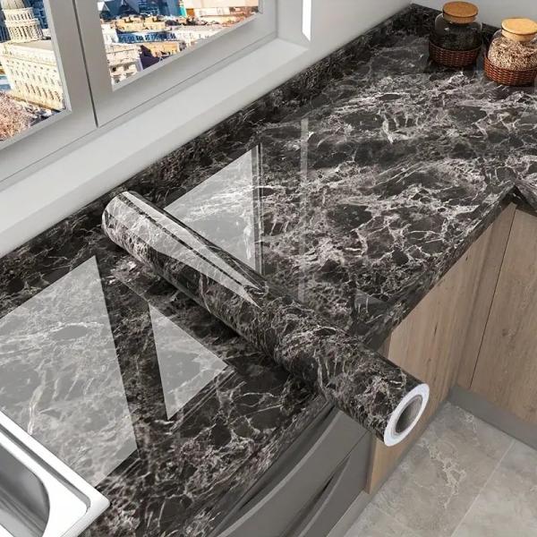 Oil Proof High-Definition Digital Printing Marble PVC Decorative Film For