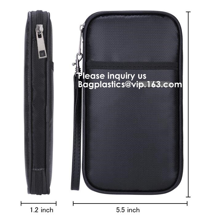 OEM custom luxury travel money passport safe zipper storage pouch fireproof document bag Pouch Money Fiberglass Fire Saf