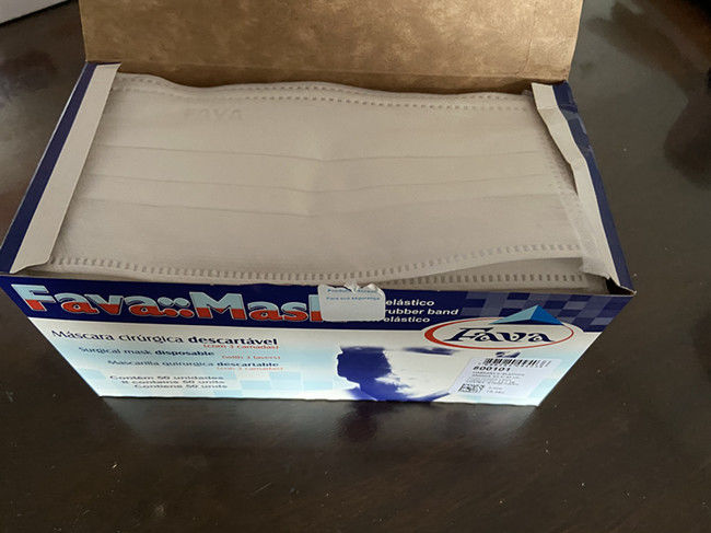Fava Face Mask Surgical Disposable With 3 Layers White Bacterial Filtration