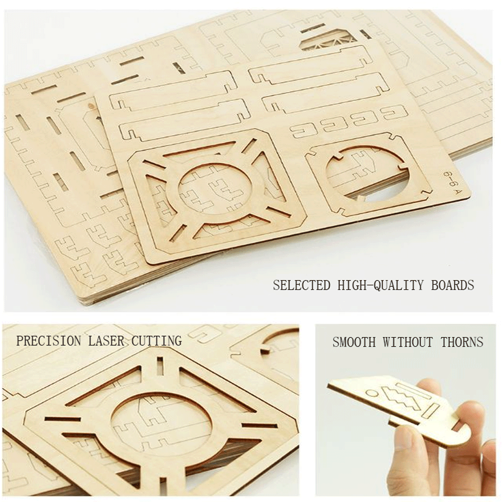 371 PCS Three-dimensional Puzzle Laser Cutting Jigsaw Wooden Toy for Adults and Kids