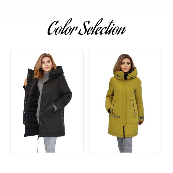 FODARLLOY Ladies Warm Hooded Cotton-padded Clothes Slim Long Down Winter Jackets Women Coats
