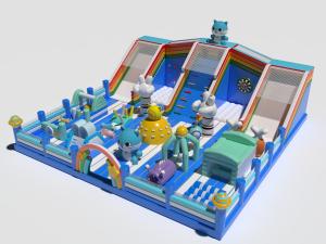 Wholesale Cat Park Children Inflatable Bouncy Castle Blue White color Customized from china suppliers