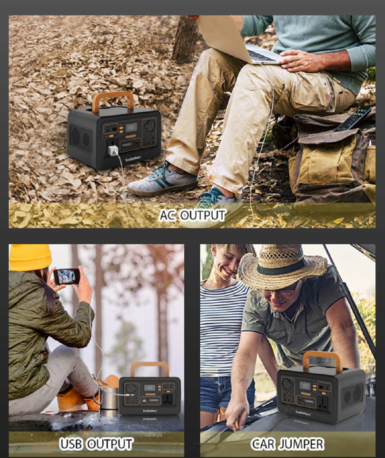 300W Portable Solar Power Station with 27000mAh Power Bank and 12V Cigarette Lighter