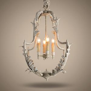 Wholesale White rustic wrought iron chandelier (WH-CI-48) from china suppliers