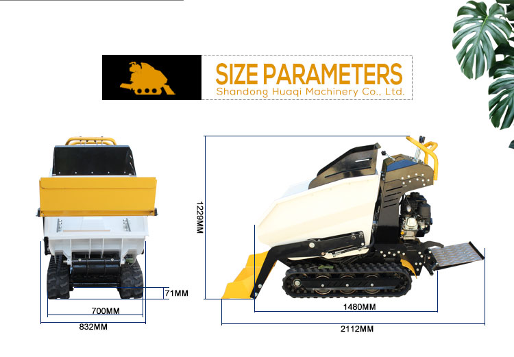360 kg Transport Mass YANMAR Engine Mini Carrier Dumper 800kg Gasoline Tracked Dumper