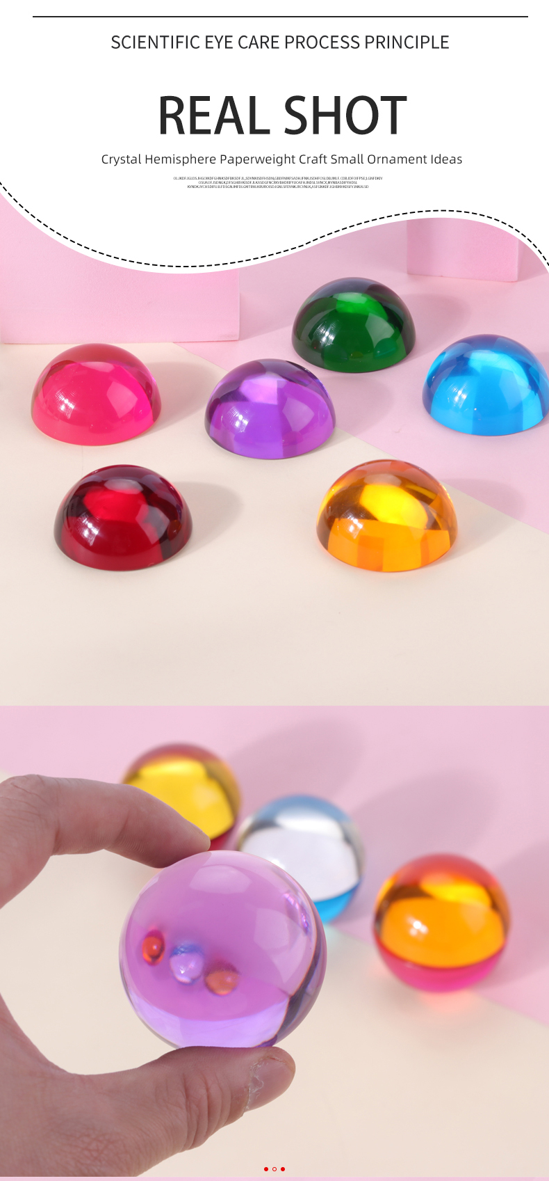 Half Round Resin Ball 50mm Acrylic Style For Kids