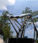 Polished Stainless Steel Sculpture , Modern Style Outdoor Metal Sculpture