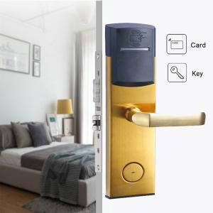Wholesale FCC Hotel Key Card Lock 285×77mm Room SUS304 Anti Rust Golden Color from china suppliers