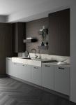 Fitted Traditional / Classic Wood Kitchen Cabinets Customized With Dining Table