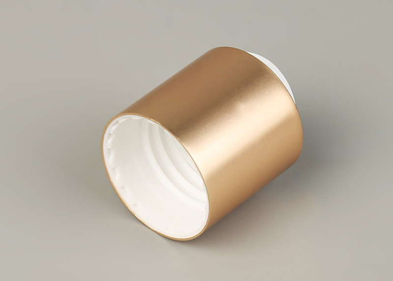 Delicate Cosmetic Bottle Caps Matt Gold Aluminum Disc Top Cap